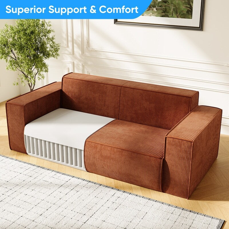 Mixoy Modern Velvet Fabric Loveseat Sofa with Legless Design&Widened Armrest,Upholstered 2-Seater Couch for Living Room