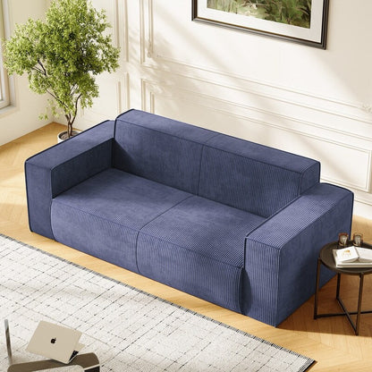 Mixoy Modern Velvet Fabric Loveseat Sofa with Legless Design&Widened Armrest,Upholstered 2-Seater Couch for Living Room