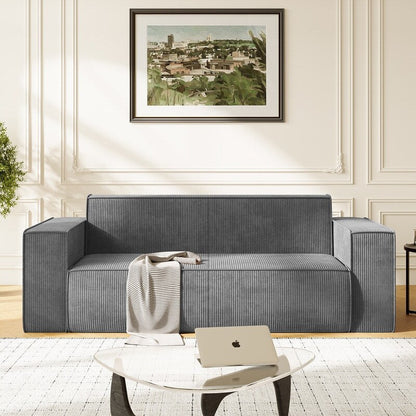 Mixoy Modern Velvet Fabric Loveseat Sofa with Legless Design&Widened Armrest,Upholstered 2-Seater Couch for Living Room