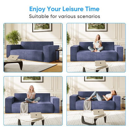 Mixoy Modern Velvet Fabric Loveseat Sofa with Legless Design&Widened Armrest,Upholstered 2-Seater Couch for Living Room