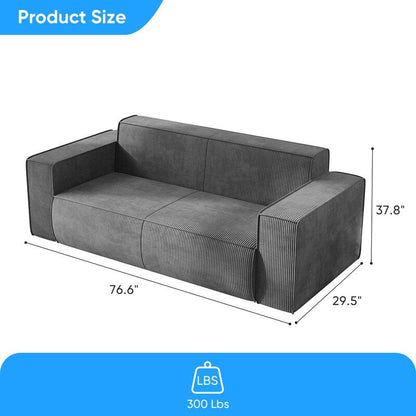 Mixoy Modern Velvet Fabric Loveseat Sofa with Legless Design&Widened Armrest,Upholstered 2-Seater Couch for Living Room