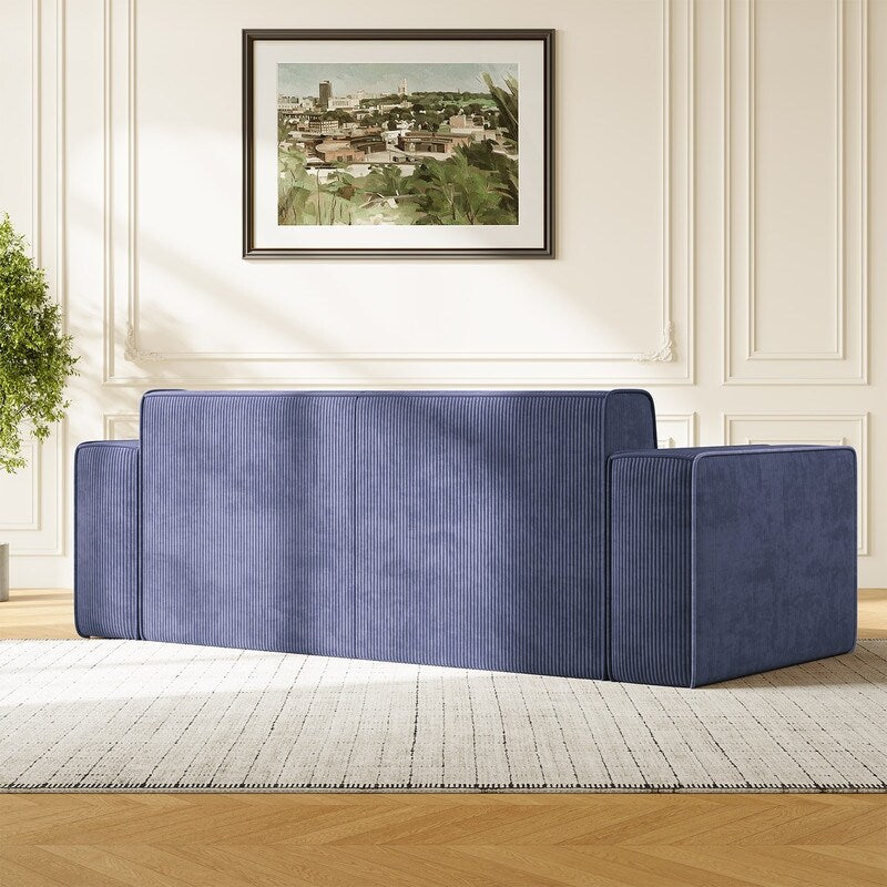 Mixoy Modern Velvet Fabric Loveseat Sofa with Legless Design&Widened Armrest,Upholstered 2-Seater Couch for Living Room
