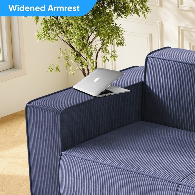 Mixoy Modern Velvet Fabric Loveseat Sofa with Legless Design&Widened Armrest,Upholstered 2-Seater Couch for Living Room