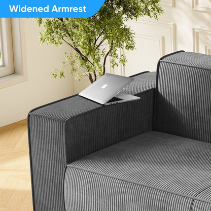 Mixoy Modern Velvet Fabric Loveseat Sofa with Legless Design&Widened Armrest,Upholstered 2-Seater Couch for Living Room