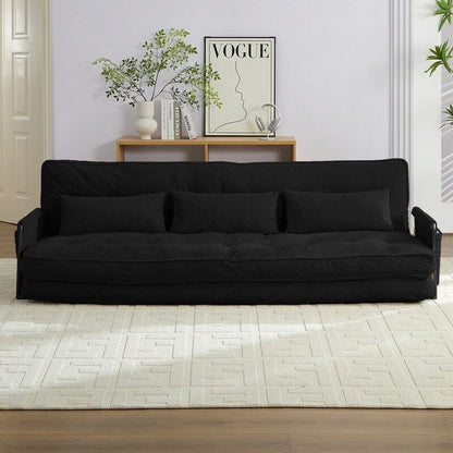 Mixoy Muti-Functional Folding Futon Sofa Bed Floor Sofa Bedï¼?-Seater Lazy Sofa with Pillows,6 Position Adjustable Backrest
