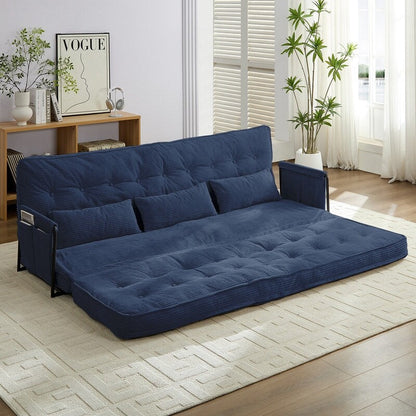 Mixoy Muti-Functional Folding Futon Sofa Bed Floor Sofa Bedï¼?-Seater Lazy Sofa with Pillows,6 Position Adjustable Backrest