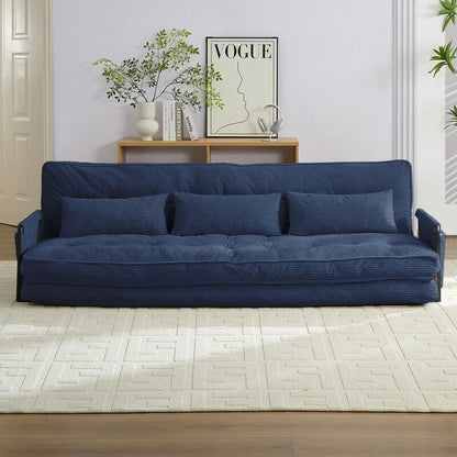 Mixoy Muti-Functional Folding Futon Sofa Bed Floor Sofa Bedï¼?-Seater Lazy Sofa with Pillows,6 Position Adjustable Backrest