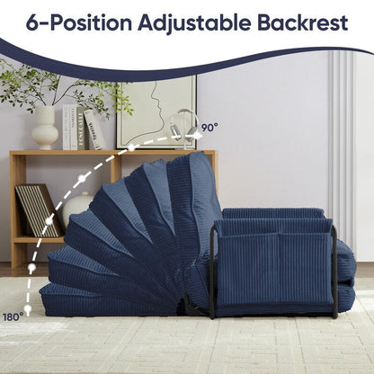 Mixoy Muti-Functional Folding Futon Sofa Bed Floor Sofa Bedï¼?-Seater Lazy Sofa with Pillows,6 Position Adjustable Backrest