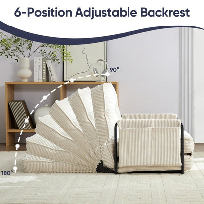 Mixoy Muti-Functional Folding Futon Sofa Bed Floor Sofa Bedï¼?-Seater Lazy Sofa with Pillows,6 Position Adjustable Backrest