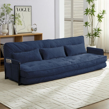 Mixoy Muti-Functional Folding Futon Sofa Bed Floor Sofa Bedï¼?-Seater Lazy Sofa with Pillows,6 Position Adjustable Backrest