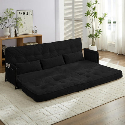 Mixoy Muti-Functional Folding Futon Sofa Bed Floor Sofa Bedï¼?-Seater Lazy Sofa with Pillows,6 Position Adjustable Backrest