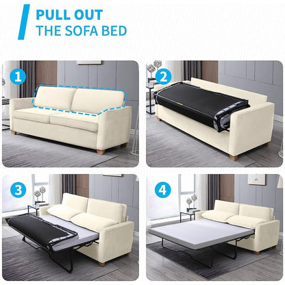 Mixoy Modern Pull Out Sofa Bed,Velvet Sleeper Loveseat Couch Bed
