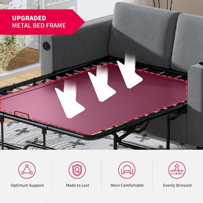 Mixoy Pull Out Sofa Bed,Sleeper Sofa Couch with Memory Foam Mattress,Cup Holder,USB,Pull Out Couch Bed