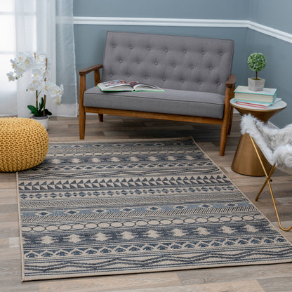 World Rug Gallery Moderner Bohemian Global Teppich für drinnen und draußen