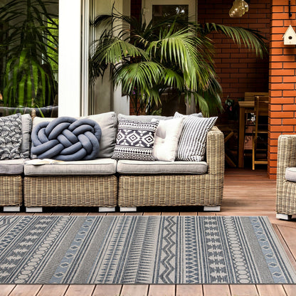 World Rug Gallery Moderner Bohemian Global Teppich für drinnen und draußen