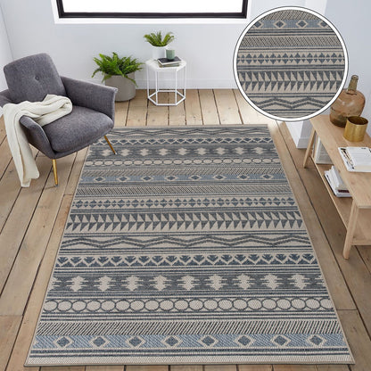 World Rug Gallery Moderner Bohemian Global Teppich für drinnen und draußen