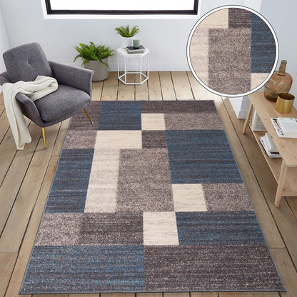 World Rug Gallery Rutschfester Teppich im modernen Boxen-Design