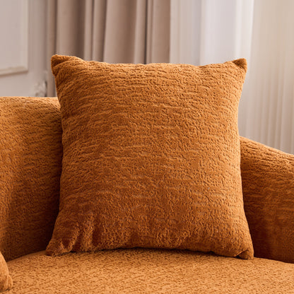 Modern Chenille L-Shaped Modular Sectional Sofa with Curved Chaise and 4 Pillows for Living Room