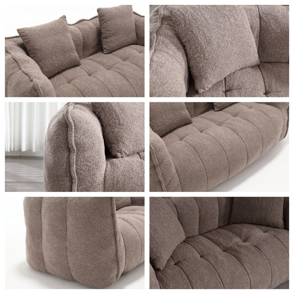 Modern Chenille Recliner Sofa with High Resilience Foam