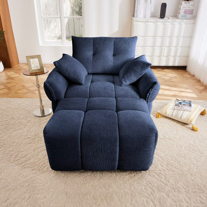 Modern Chenille Sofa, Solid Wood Frame with High Elasticity Cushion