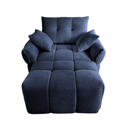 Modern Chenille Sofa, Solid Wood Frame with High Elasticity Cushion