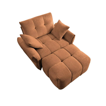 Modern Chenille Sofa, Solid Wood Frame with High Elasticity Cushion
