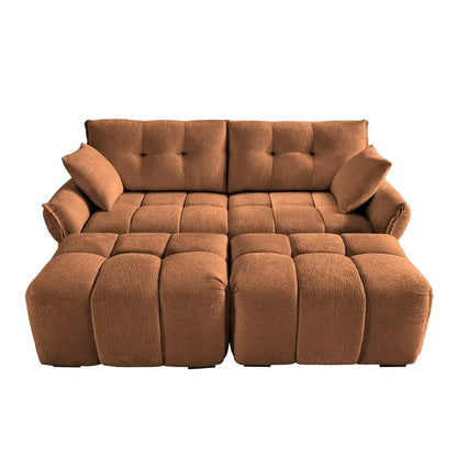 Modern Chenille Sofa, Solid Wood Frame with High Elasticity Cushion