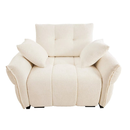 Modern Chenille Sofa, Solid Wood Frame with High Elasticity Cushion