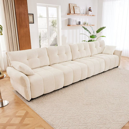 Modern Chenille Sofa, Solid Wood Frame with High Elasticity Cushion