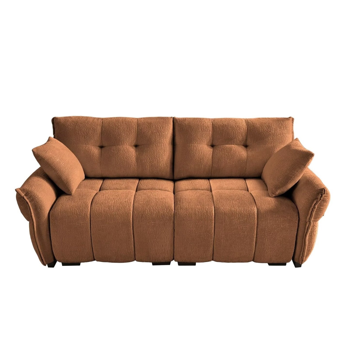 Modern Chenille Sofa, Solid Wood Frame with High Elasticity Cushion