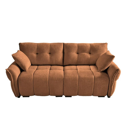 Modern Chenille Sofa, Solid Wood Frame with High Elasticity Cushion