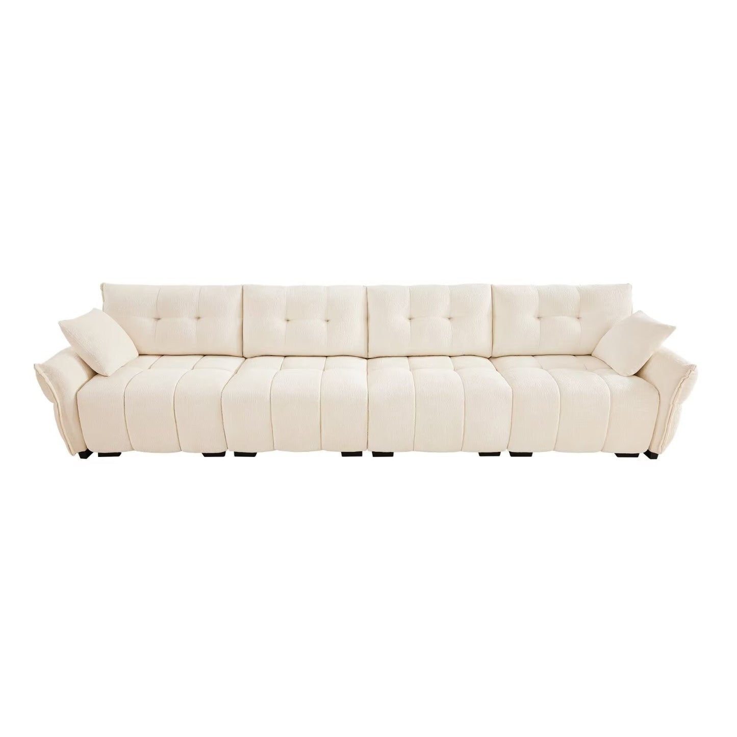 Modern Chenille Sofa, Solid Wood Frame with High Elasticity Cushion