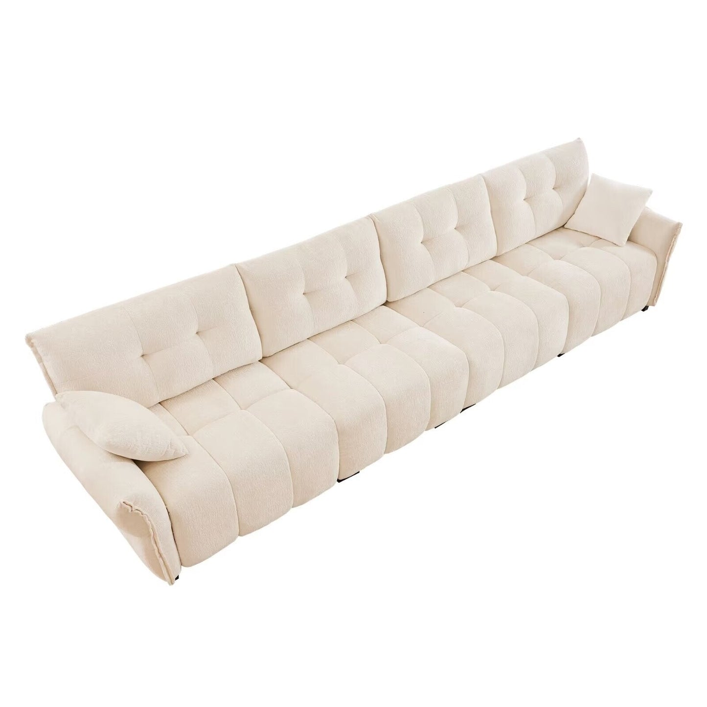 Modern Chenille Sofa, Solid Wood Frame with High Elasticity Cushion