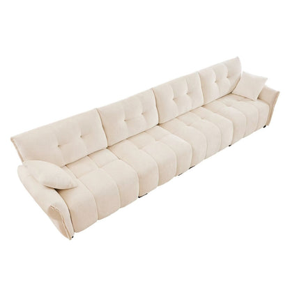 Modern Chenille Sofa, Solid Wood Frame with High Elasticity Cushion