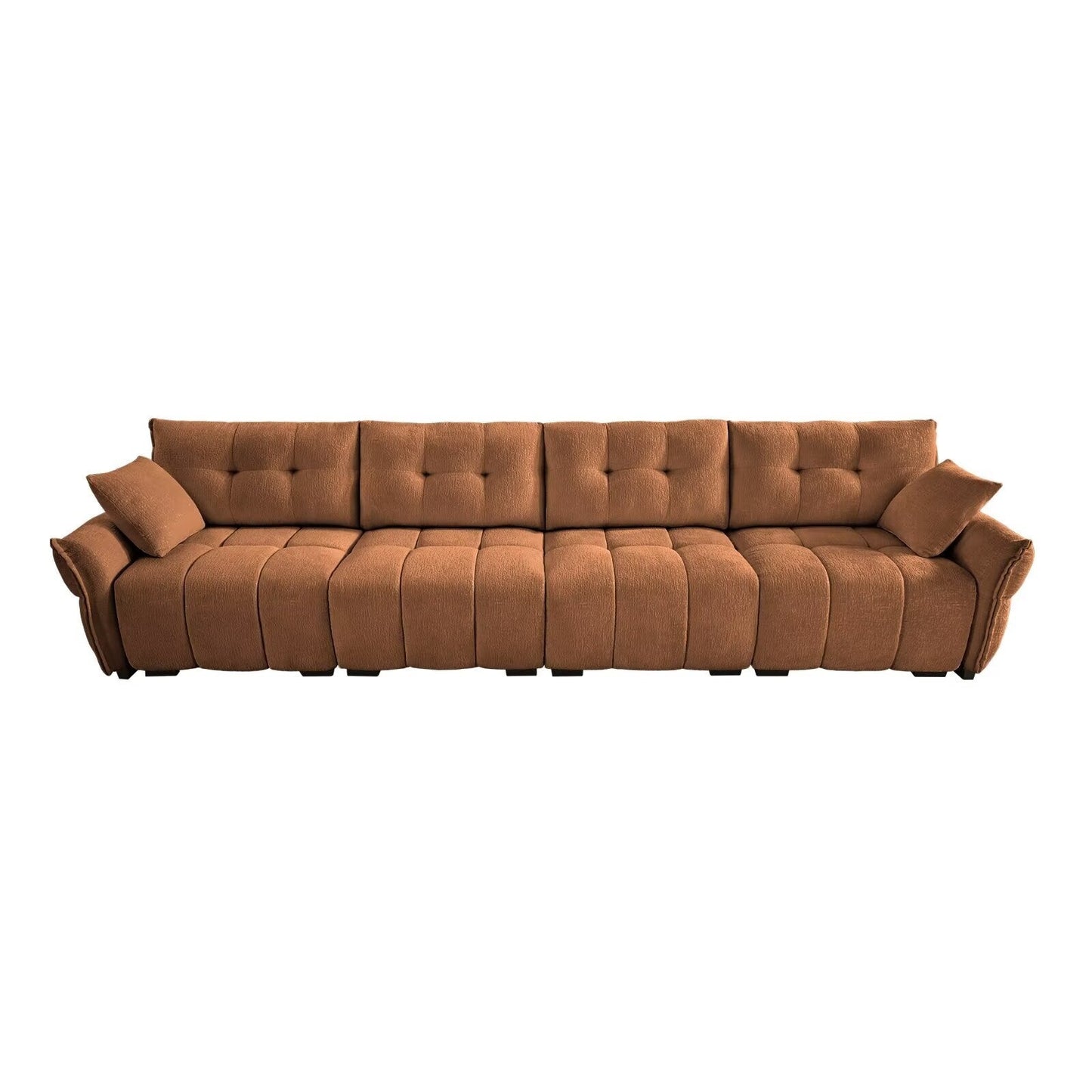 Modern Chenille Sofa, Solid Wood Frame with High Elasticity Cushion