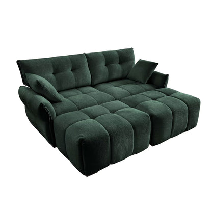 Modern Chenille Sofa, Solid Wood Frame with High Elasticity Cushion
