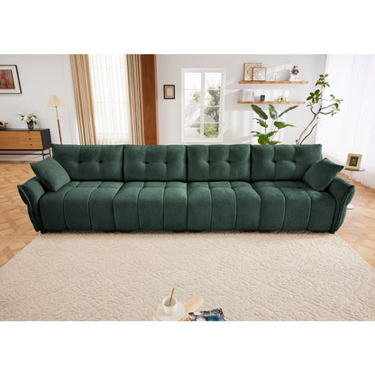 Modern Chenille Sofa, Solid Wood Frame with High Elasticity Cushion