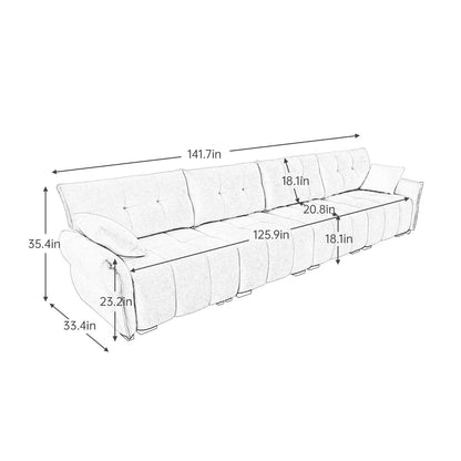 Modern Chenille Sofa, Solid Wood Frame with High Elasticity Cushion