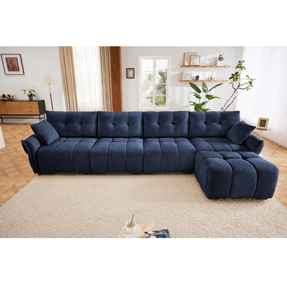 Modern Chenille Sofa, Solid Wood Frame with High Elasticity Cushion