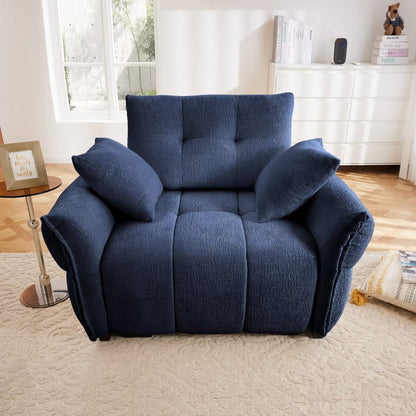 Modern Chenille Sofa, Solid Wood Frame with High Elasticity Cushion