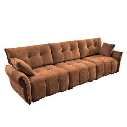 Modern Chenille Sofa, Solid Wood Frame with High Elasticity Cushion