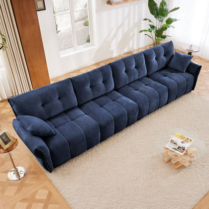 Modern Chenille Sofa, Solid Wood Frame with High Elasticity Cushion