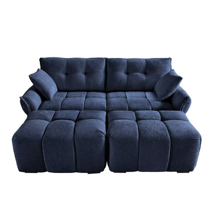 Modern Chenille Sofa, Solid Wood Frame with High Elasticity Cushion