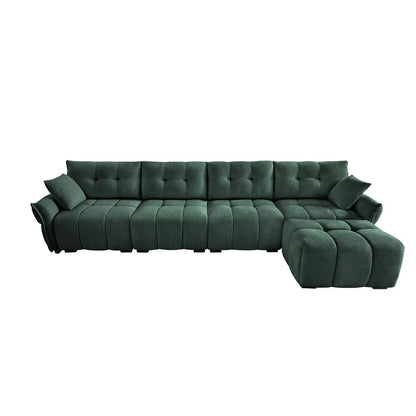 Modern Chenille Sofa, Solid Wood Frame with High Elasticity Cushion