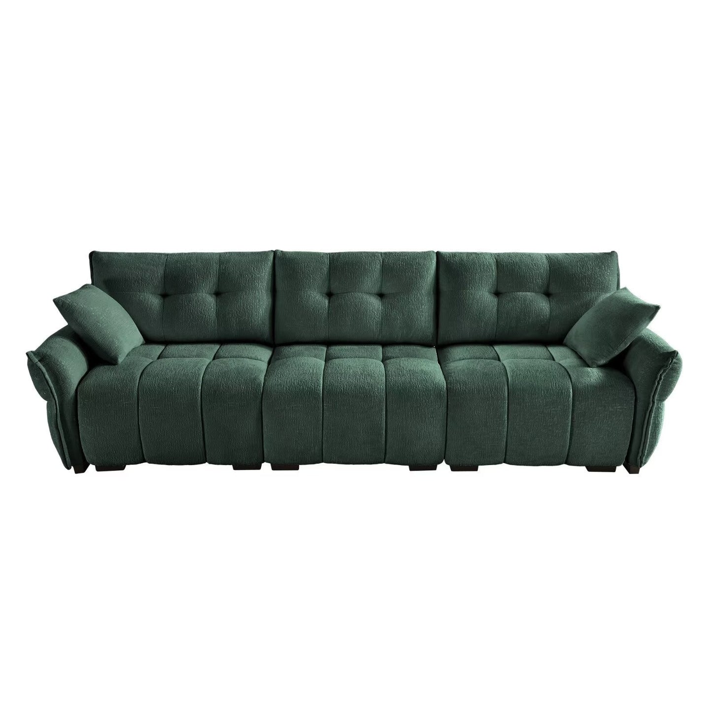 Modern Chenille Sofa, Solid Wood Frame with High Elasticity Cushion