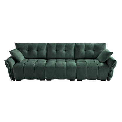 Modern Chenille Sofa, Solid Wood Frame with High Elasticity Cushion