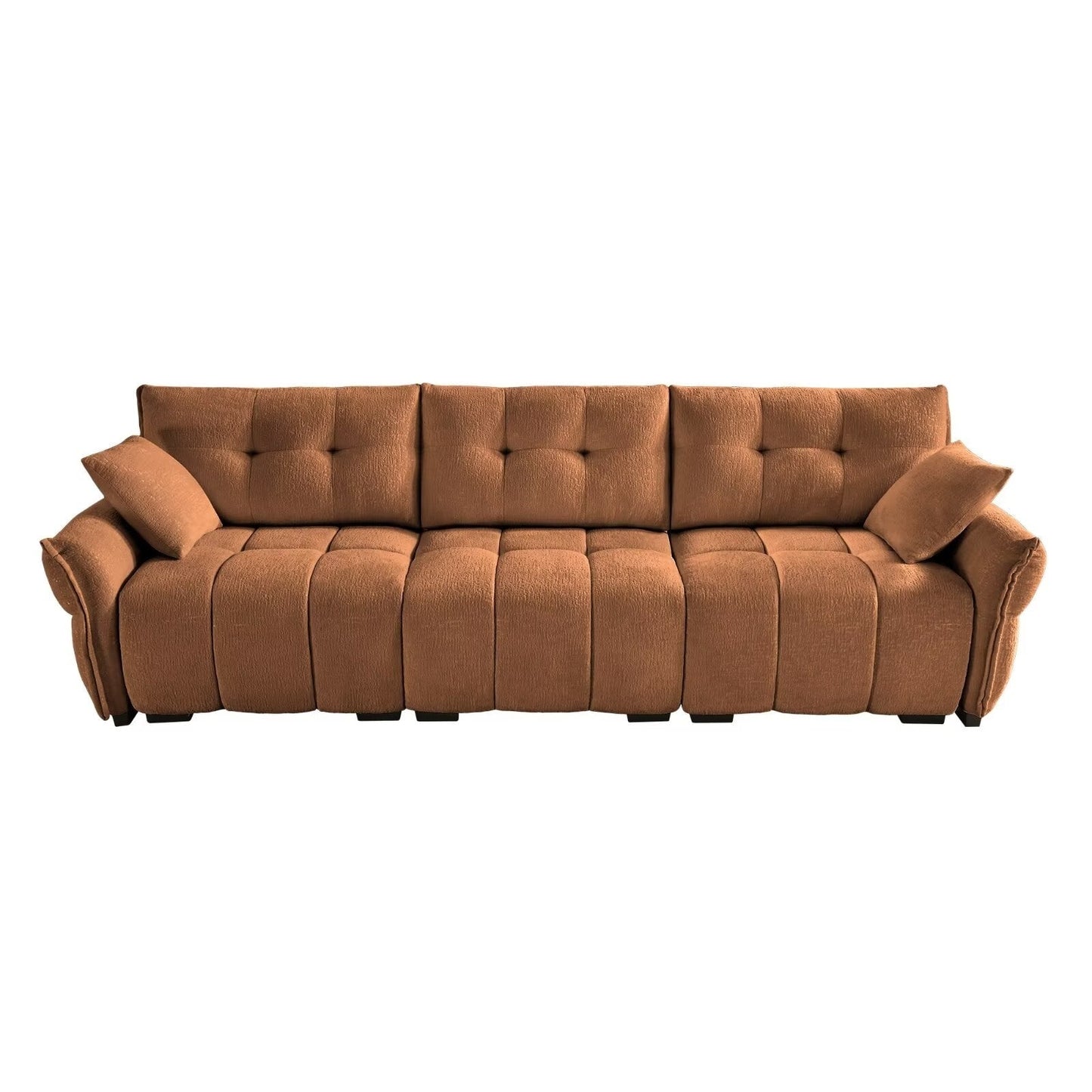 Modern Chenille Sofa, Solid Wood Frame with High Elasticity Cushion