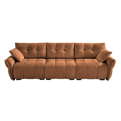 Modern Chenille Sofa, Solid Wood Frame with High Elasticity Cushion