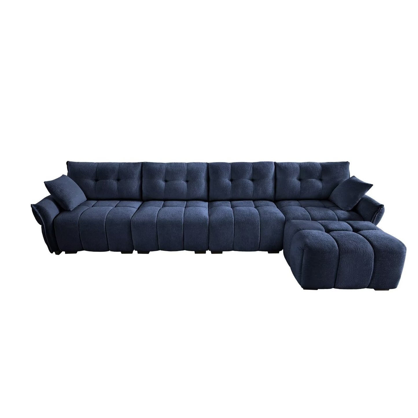 Modern Chenille Sofa, Solid Wood Frame with High Elasticity Cushion