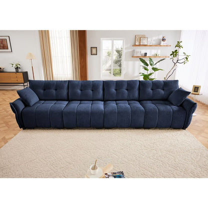 Modern Chenille Sofa, Solid Wood Frame with High Elasticity Cushion